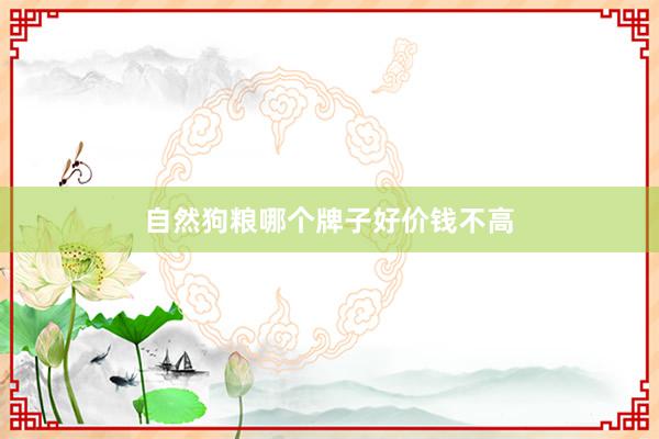 自然狗粮哪个牌子好价钱不高